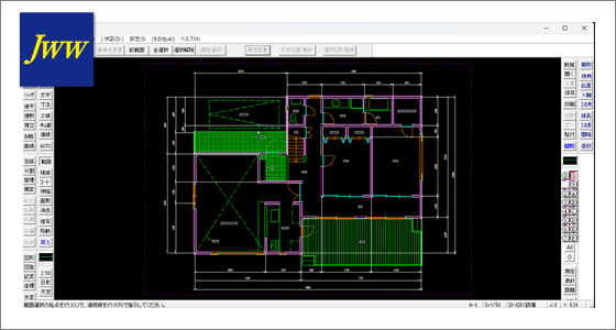 Jw_cadの戸建て間取り作成画面
